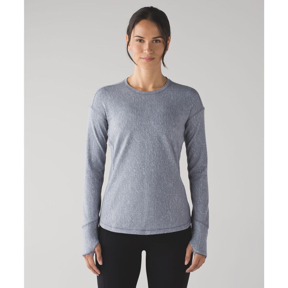 Lululemon Gray Outrun Long Sleeve Luon Size 4/6 Running Workout Athletic
